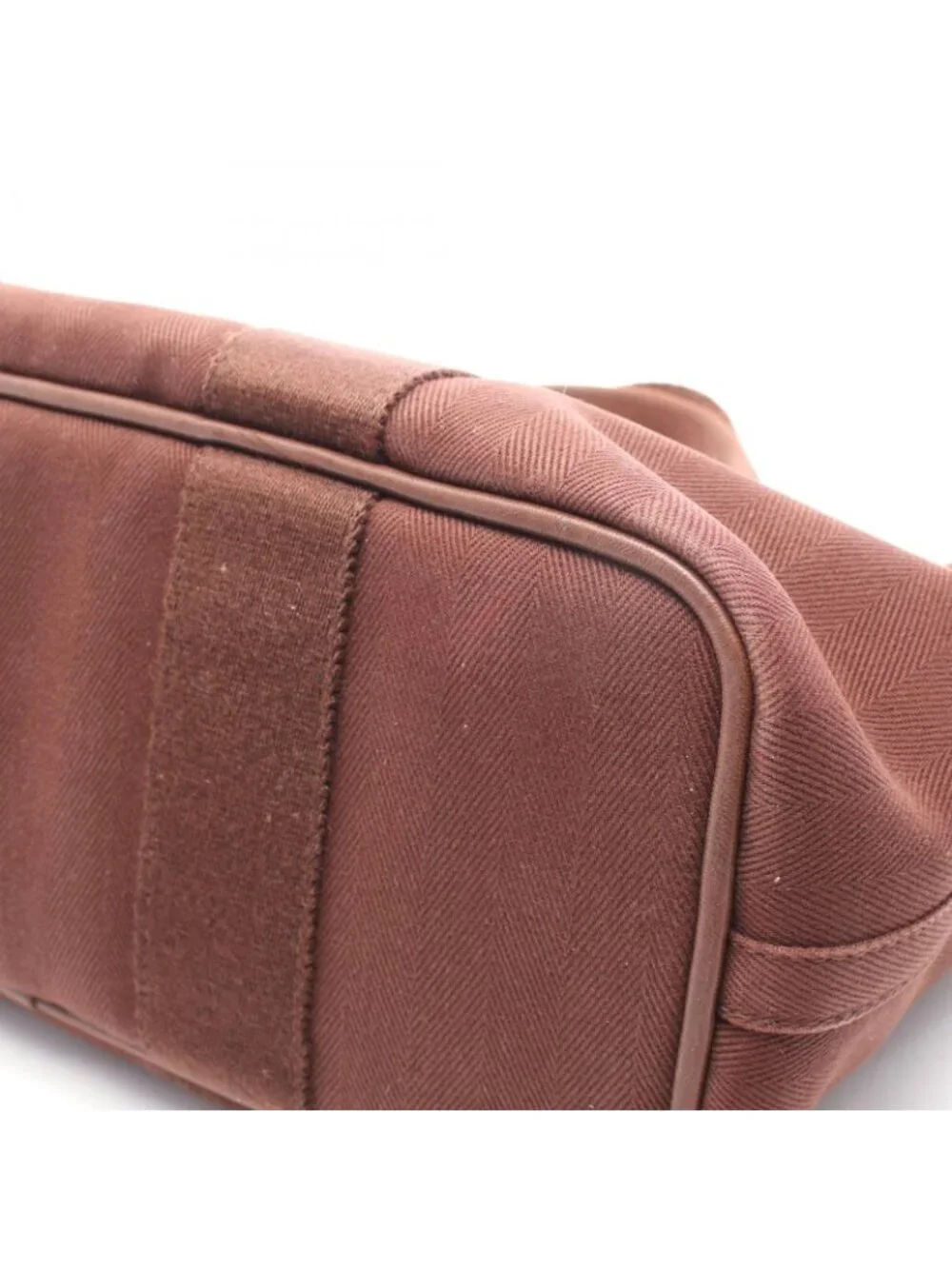 Hermes Handbag Valparaiso PM Dark Brown Leather Canvas
